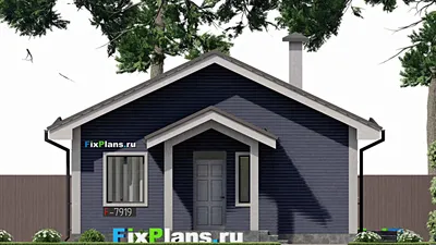 Проект бани 6 на 9, площадью 40 м² с комнатой отдыха и санузлом — фасад 3