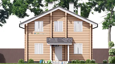 Проект дома с мансардой 10 на 14, площадью 170 м² с 5 спальнями — фасад 3