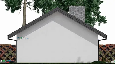 Проект одноэтажного дома 11 на 17, площадью 190 м² с террасой и 3 спальнями — фасад 5