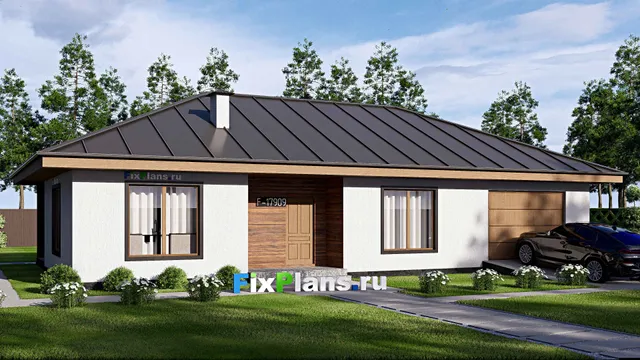 Проект одноэтажного дома 11 на 19, площадью 160 м² с террасой, гаражом на 2 машины и 3 спальнями