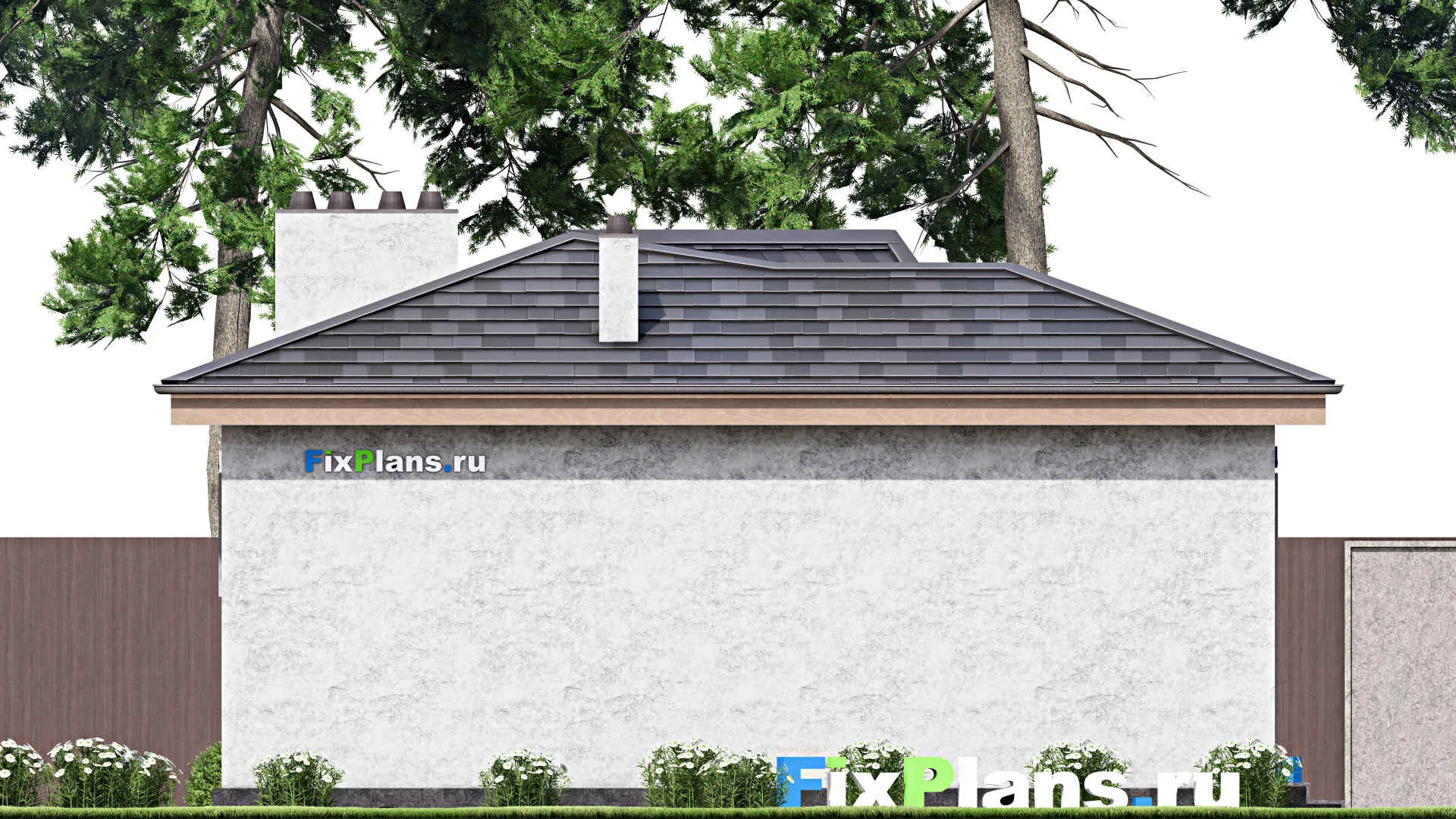 F-15452 - Проект бани 9 на 9, площадью 60 м² с комнатой отдыха, терассой и санузлом