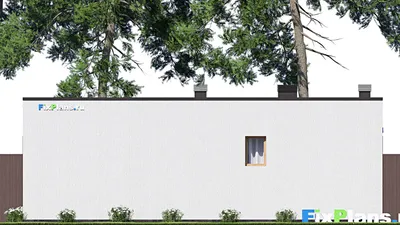 Проект бани 8 на 13, площадью 70 м² с комнатой отдыха и санузлом — фасад 6