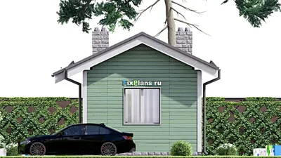Проект бани 6 на 7, площадью 30 м² с комнатой отдыха — фасад 5