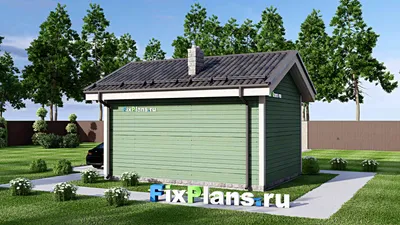Проект бани 6 на 7, площадью 30 м² с комнатой отдыха — фасад 2