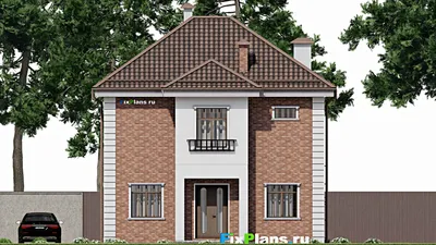 Проект двухэтажного дома 10 на 12, площадью 150 м² с 4 спальнями — фасад 6