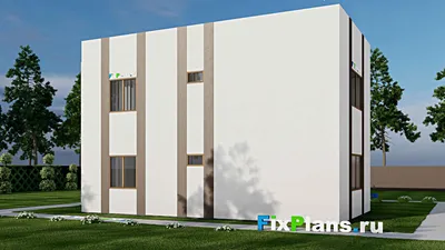 Проект двухэтажного дома 14 на 15, площадью 250 м² с балконом и 5 спальнями — фасад 2
