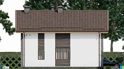 Проект дома с мансардой 11 на 13, площадью 200 м² с 4 спальнями — фасад 4