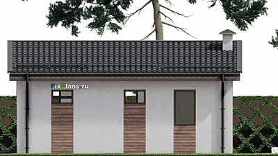 Проект гаража из газобетона 5 на 9, площадью 40 м² на 1 машиноместо — фасад 5