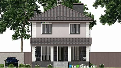 Проект двухэтажного дома 9 на 15, площадью 150 м² с террасой и 3 спальнями — фасад 6