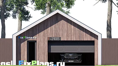 Проект гаража 8 на 8, площадью 50 м² на 2 машиноместа (F-21005) — фасад 3
