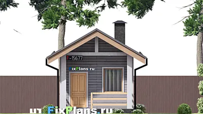 Проект бани 5 на 6, площадью 20 м² — фасад 3