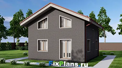 Проект дома с мансардой 9 на 10, площадью 110 м² с балконом и 4 спальнями — фасад 2