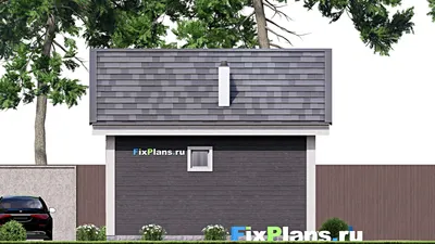 Проект бани 7 на 8, площадью 40 м² с комнатой отдыха и санузлом — фасад 6