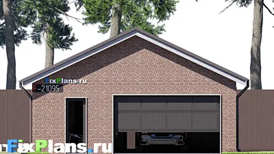 Проект гаража 8 на 9, площадью 60 м² на 2 машиноместа (F-21095) — фасад 3