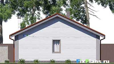Проект бани 9 на 11, площадью 70 м² с терассой и санузлом — фасад 6