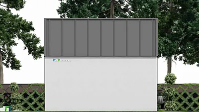 Проект дома с мансардой 9 на 10, площадью 120 м² с террасой и 3 спальнями — фасад 4