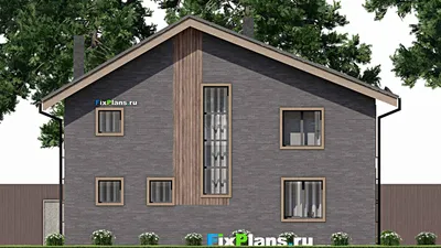 Проект дома с мансардой 9 на 12, площадью 130 м² с 2 спальнями (F-5363) — фасад 6