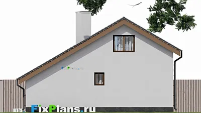 Проект дома с мансардой 10 на 11, площадью 110 м² с террасой и 2 спальнями — фасад 4