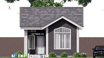 Проект бани 7 на 8, площадью 40 м² с комнатой отдыха и санузлом — фасад 3