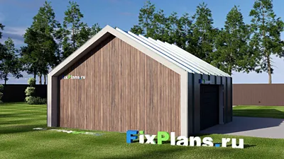 Проект гаража 8 на 8, площадью 50 м² на 2 машиноместа (F-21005) — фасад 2