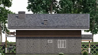 Проект дома с мансардой 11 на 16, площадью 250 м² с террасой, балконом и 4 спальнями — фасад 4