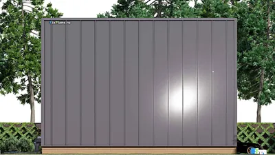 Проект дома с мансардой 11 на 18, площадью 220 м² с террасой, балконом и 4 спальнями — фасад 4