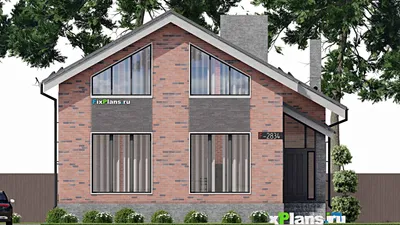 Проект дома с мансардой 11 на 13, площадью 150 м² с 4 спальнями — фасад 3