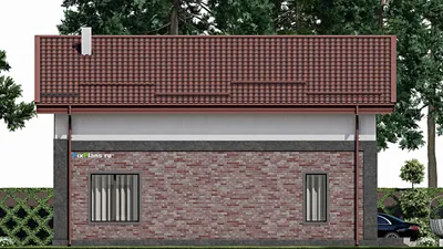 Проект дома с мансардой 9 на 13, площадью 150 м² с 1 спальнями — фасад 6