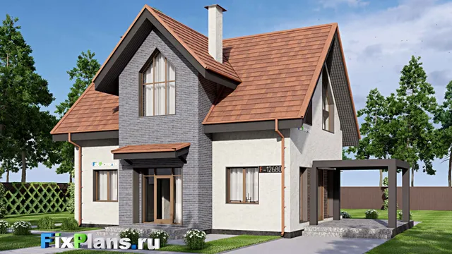 Проект дома с мансардой 12 на 16, площадью 160 м² с террасой и 3 спальнями