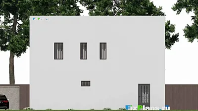 Проект двухэтажного дома 10 на 13, площадью 160 м² с балконом и 4 спальнями — фасад 6