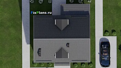 Проект дома с мансардой 9 на 10, площадью 130 м² с террасой и 3 спальнями (F-2609) — фасад 4