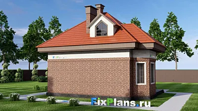 Проект дома с мансардой 9 на 10, площадью 90 м² с 1 спальнями — фасад 2